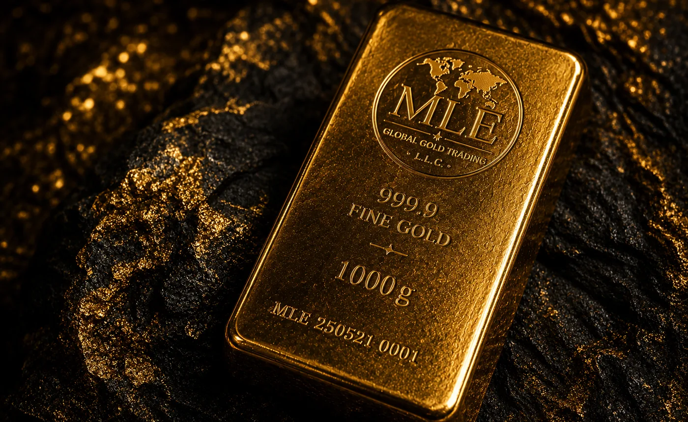 A one-kilogram fine gold bar.
